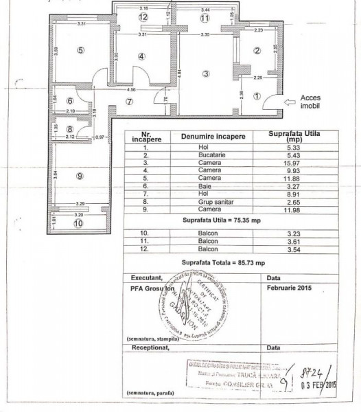 Tomis Nord - Banca Religiilor - Apartament compus din 4 camere, etaj 3.