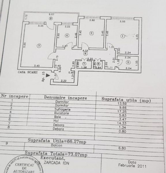 Tomis Nord  - Apartament decomandat cu 3 camere, etaj 3.