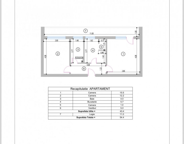 Gara - Apartament 2 camere decomandat, etaj 1.