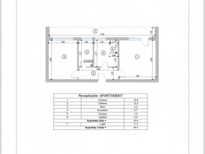 Gara - Apartament 2 camere decomandat, etaj 1.