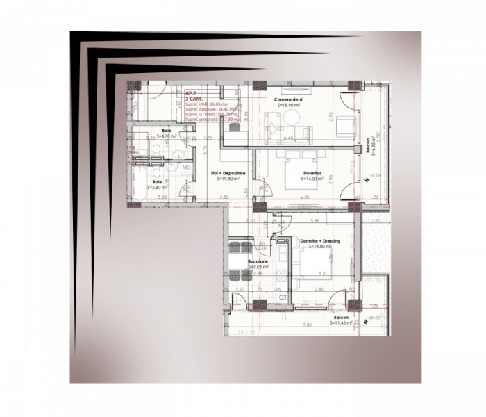 Tomis Nord - Perpetum III - Direct Dezvoltator - 3 camere decomandate, bloc nou.