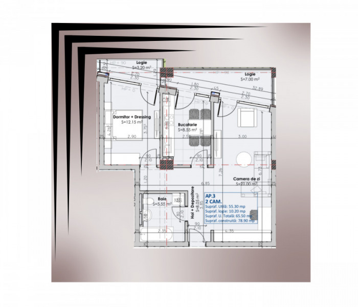 Tomis Nord-Perpetum III - Direct dezvoltator! Apartament cu 2 camere, bloc nou.