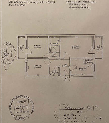 Apartament 3 camere decomandate confort 0,  în zona Dacia