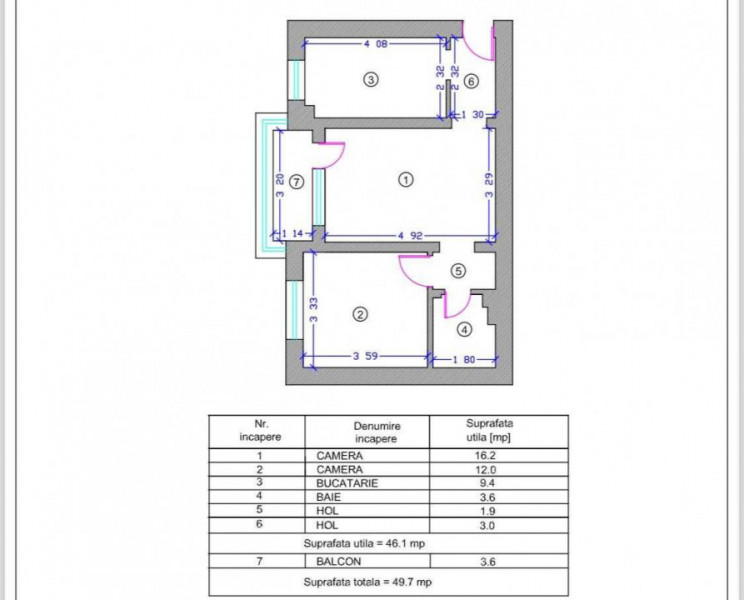 City Park Mall apartament 2 camere semidecomandat