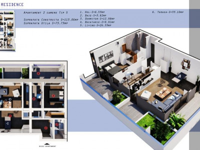  COMISION 0%! COMPLEX ELIBERARII RESIDENCE -INEL II - Apartament  2 camere TIP 5