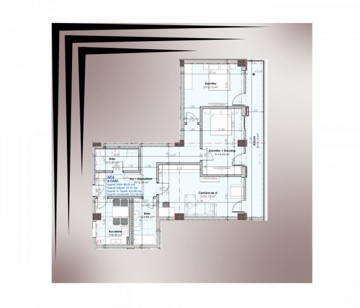 Tomis Nord - Perpetum III - Direct Dezvoltator - 3 camere decomandate, bloc nou.