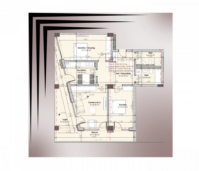 Tomis Nord - Perpetum III - Direct Dezvoltator - 3 camere decomandate, bloc nou.