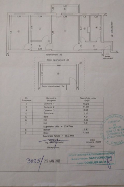 Tomis Nord - apartament cu 3 camere semidecomandat cf 1, situat la etajul 2.