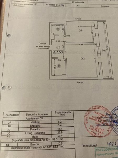 Tomis Nord / Universitate - Apartament situat in bloc nou compus din 2 camere